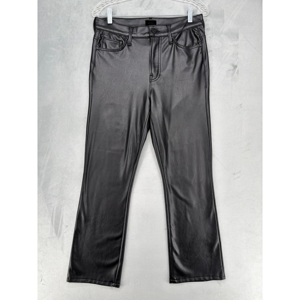 Mother The Insider Ankle Faux Leather Pants Faux Show Black Size 29 Flare